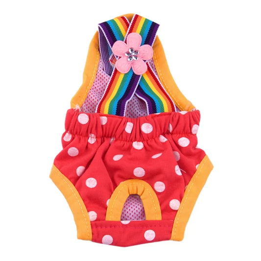 Washable Dots Design Diaper Shorts For Girl Dog