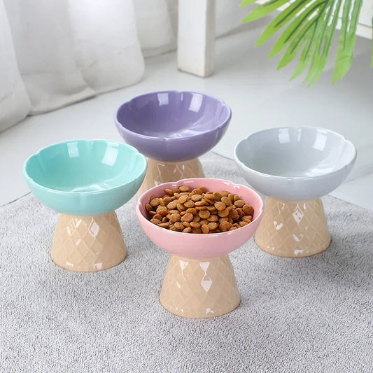 Cute Elevated Ceramic Bowl For Small Pets