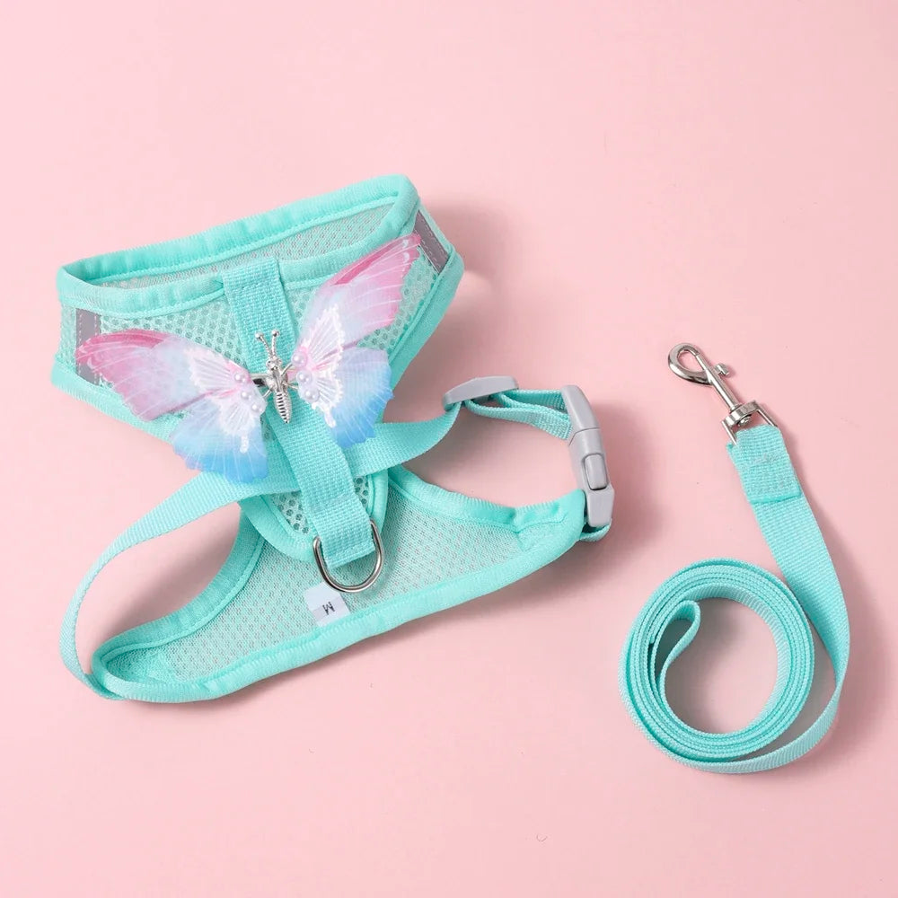 Cute Breathable Butterfly Dog Harness For Small Dogs