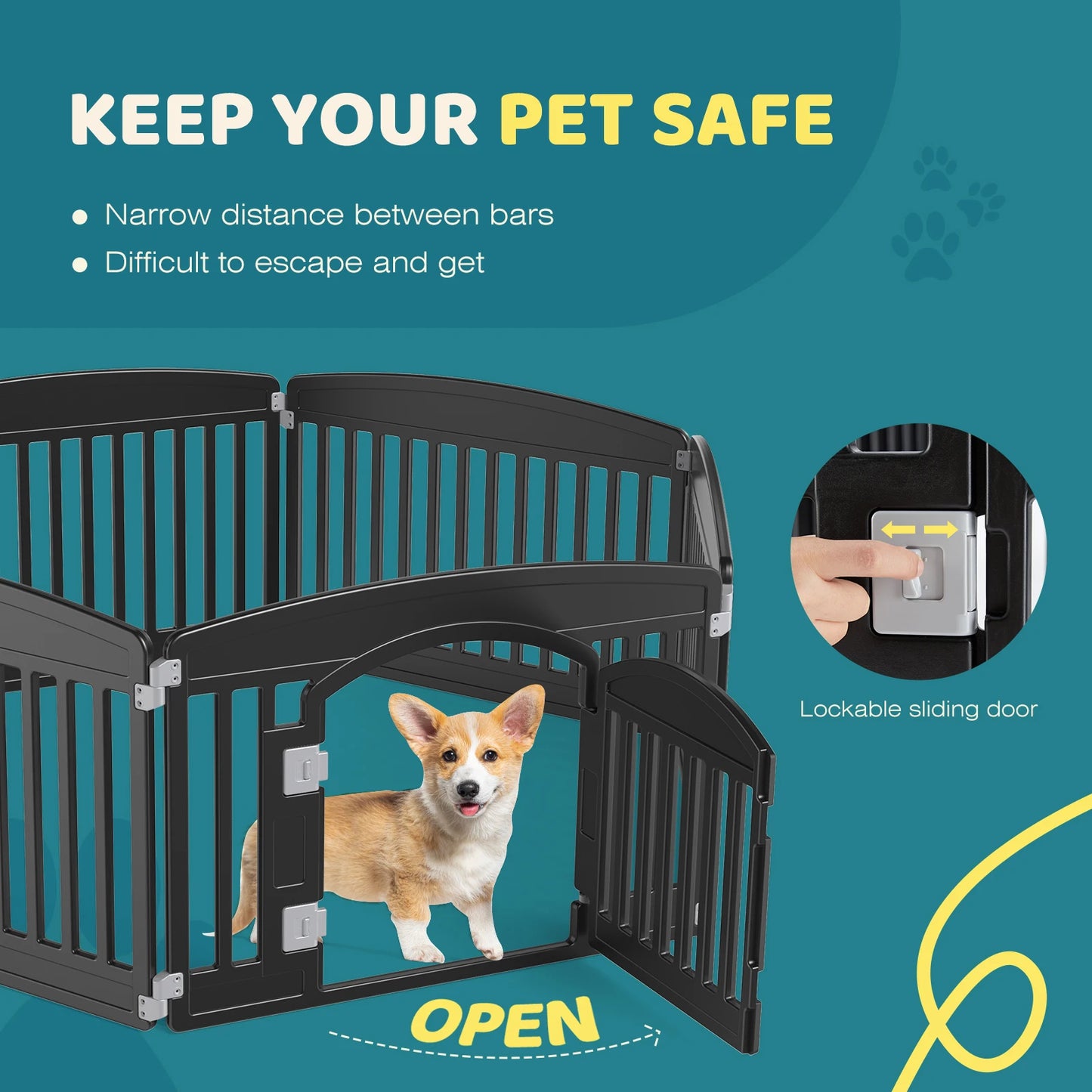 Durable 6 Panel Folding Plastic Playpen - Portable