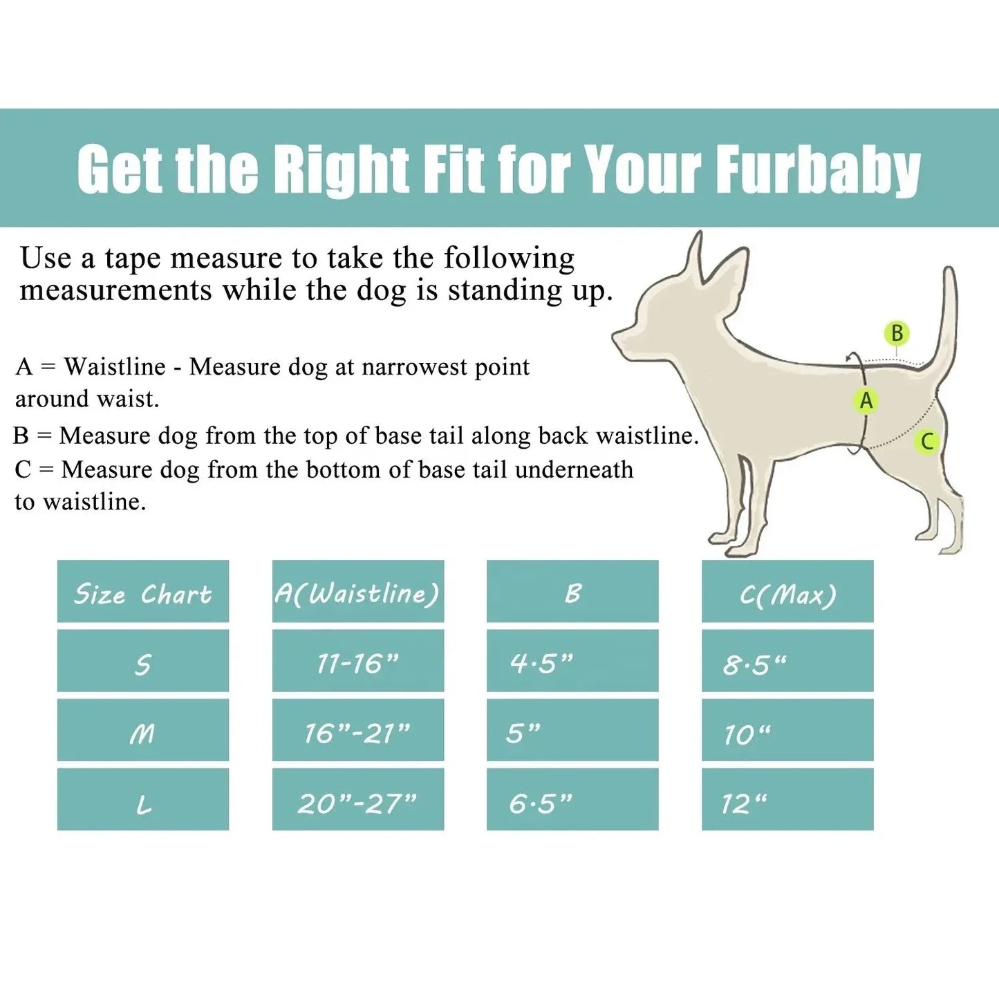 1Piece Reusable Female Dog Diaper, Different Sizes