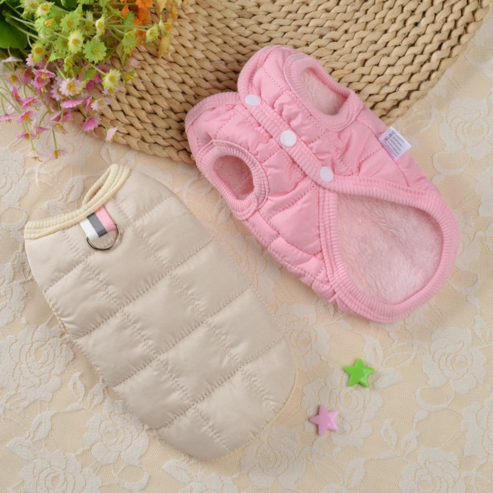 Warm Cotton Padded Windproof Vest Jacket For Dogs