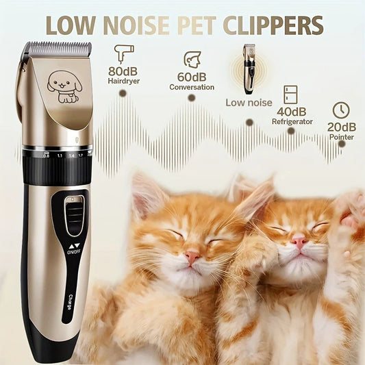 Pet Hair Trimmer Kit With Electric Clippers