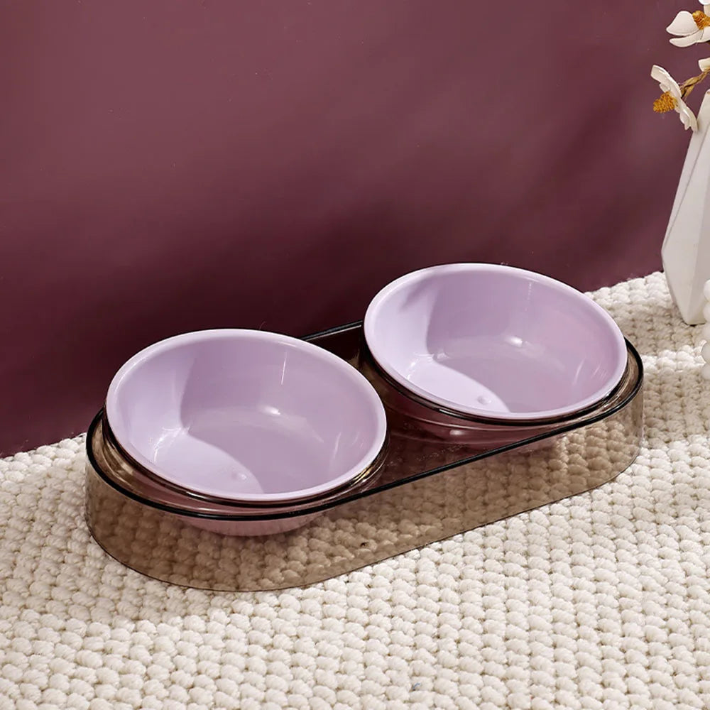 Transparent Pet Neck Protector Double Bowl