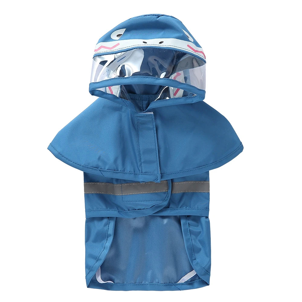 Fashionable Reflective Hooded Waterproof Raincoat For Dogs