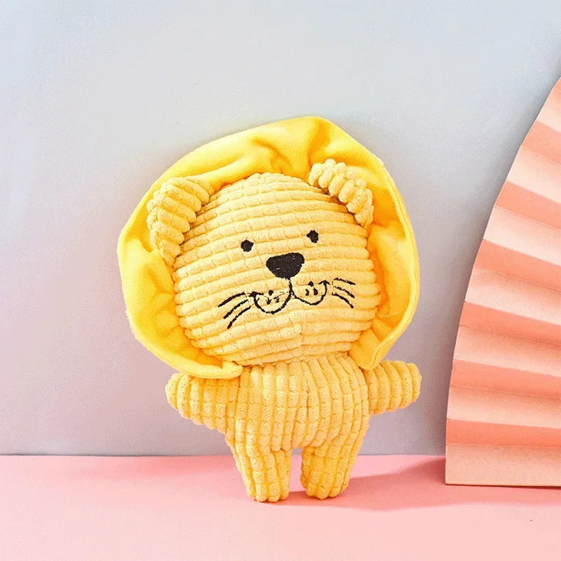 Plush Animal Shaped Dog Toy - Bite Resistant, Squeaky