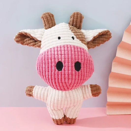 Plush Animal Shaped Dog Toy - Bite Resistant, Squeaky