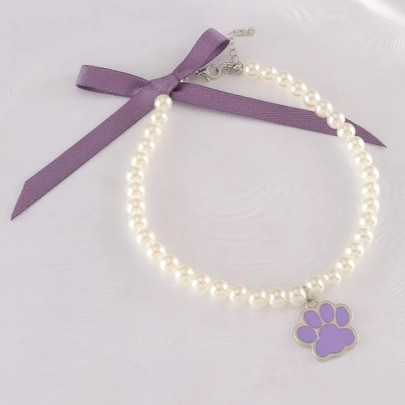 Bow Necklace With Sole Pendant For Pets
