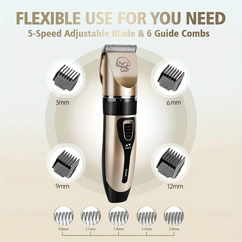 Pet Hair Trimmer Kit With Electric Clippers