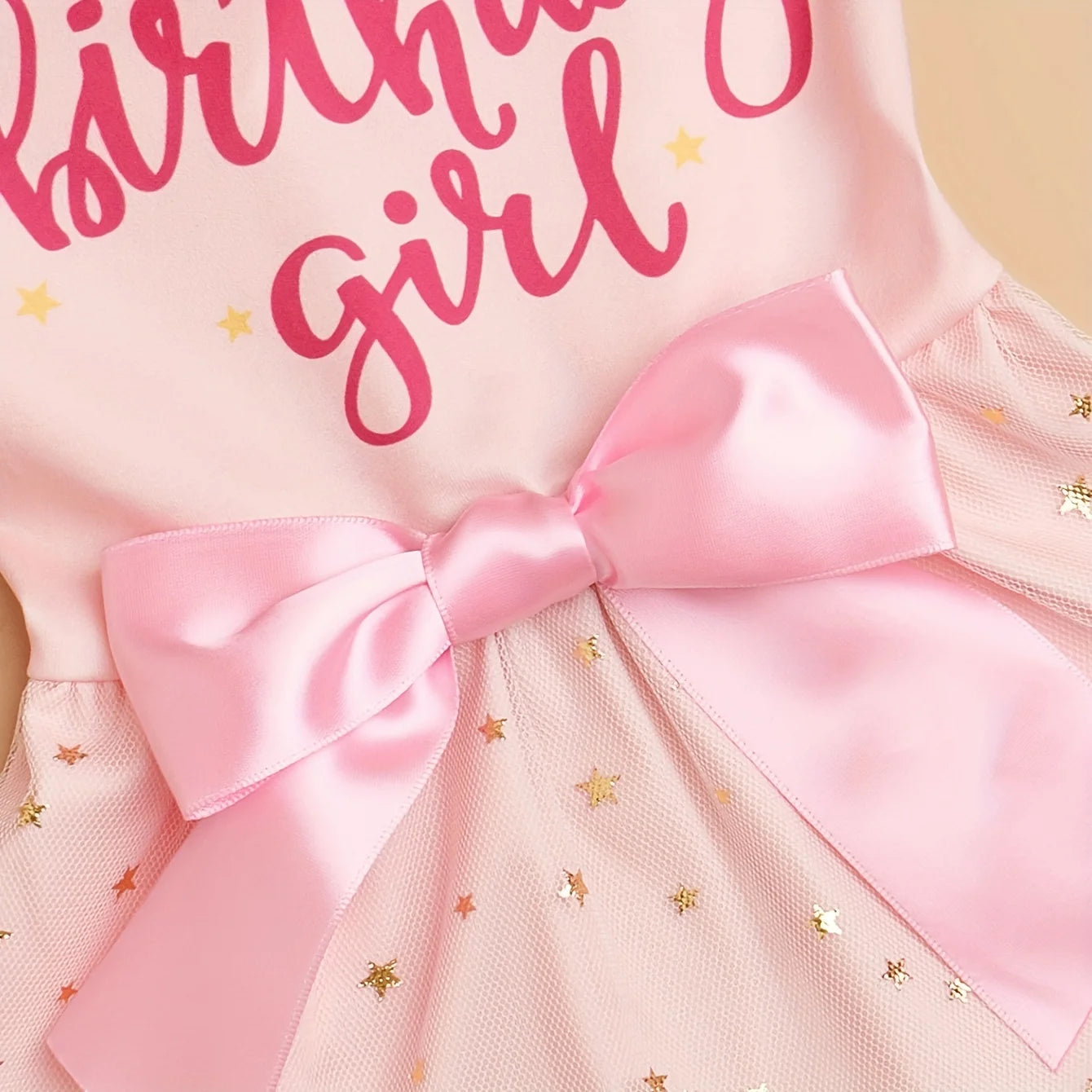 Girl Dog Pink Bowknot Dress - Birthday Girl