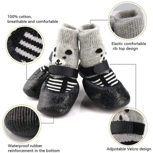 Waterproof Rubber Non-Slip Knitting Warm Socks