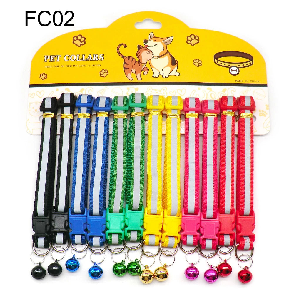 12 Piece Mix Color Collars With Bell