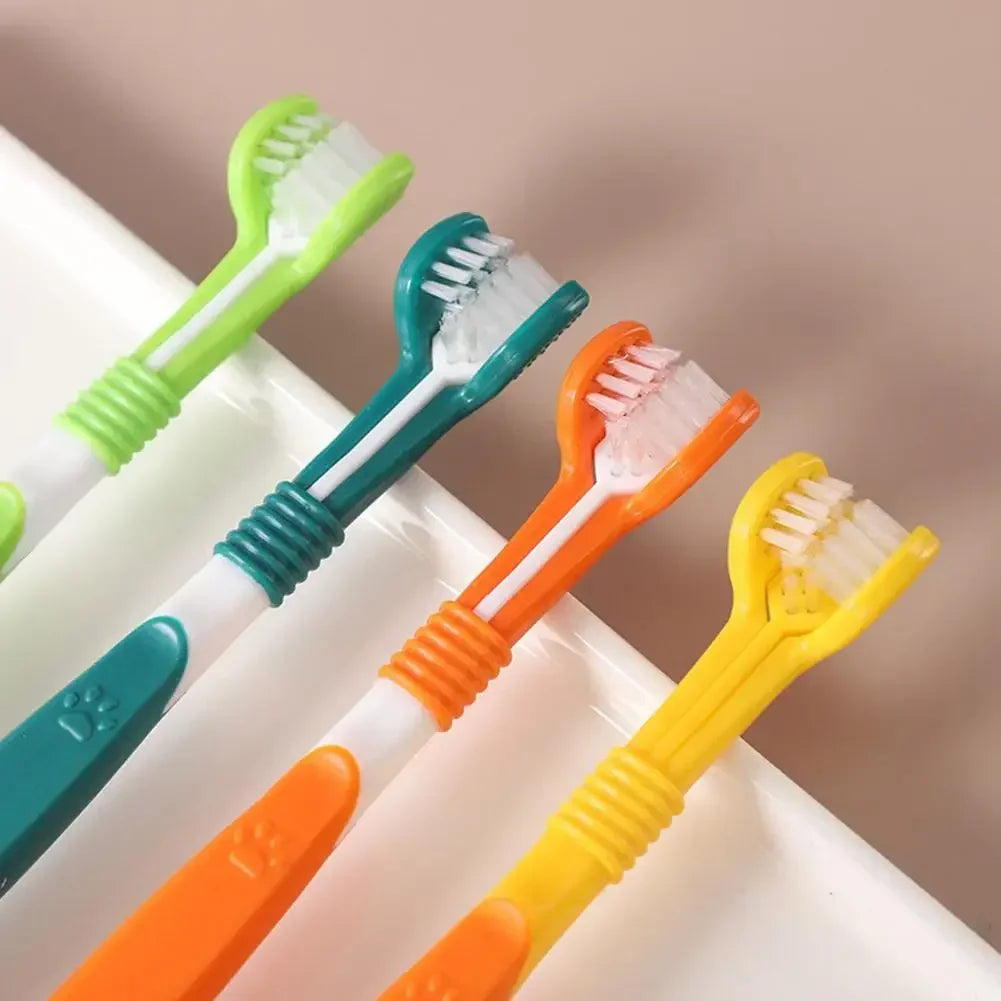 Three Sided Pet Toothbrush For Oral Cleaning