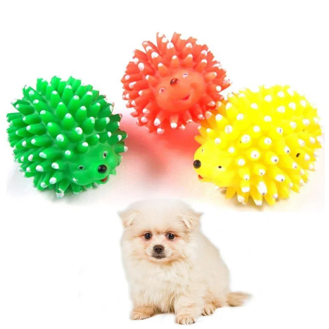 Rubber Hedgehog Toy For Small Dogs - Soft, Squeaky