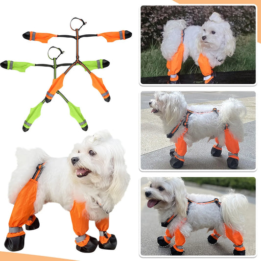 Adjustable Water Proof Dog Shoes With Suspenders