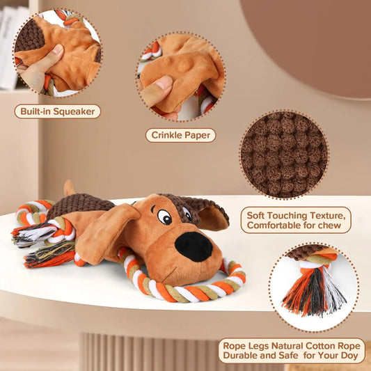 Squeaky Dog Toys With Pull Rope