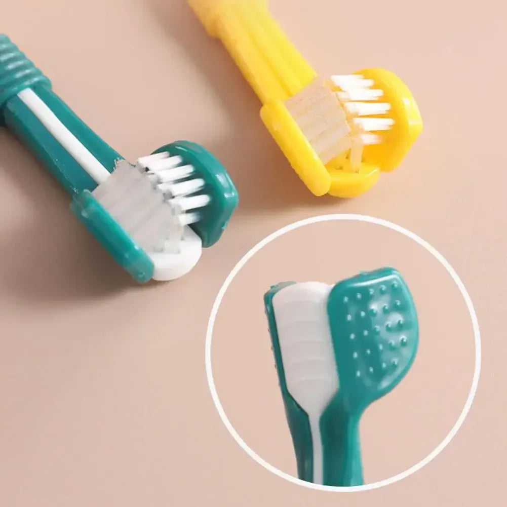 Three Sided Pet Toothbrush For Oral Cleaning