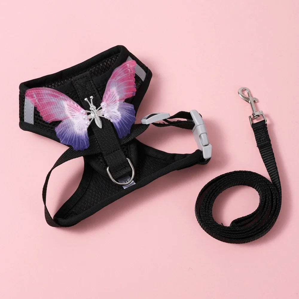 Cute Breathable Butterfly Dog Harness For Small Dogs