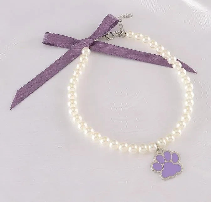 Bow Necklace With Sole Pendant For Pets