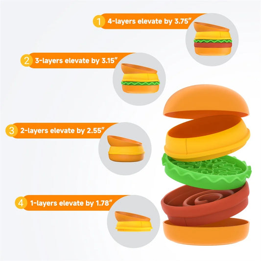 5-in-1 Burger Pet Bowls Set