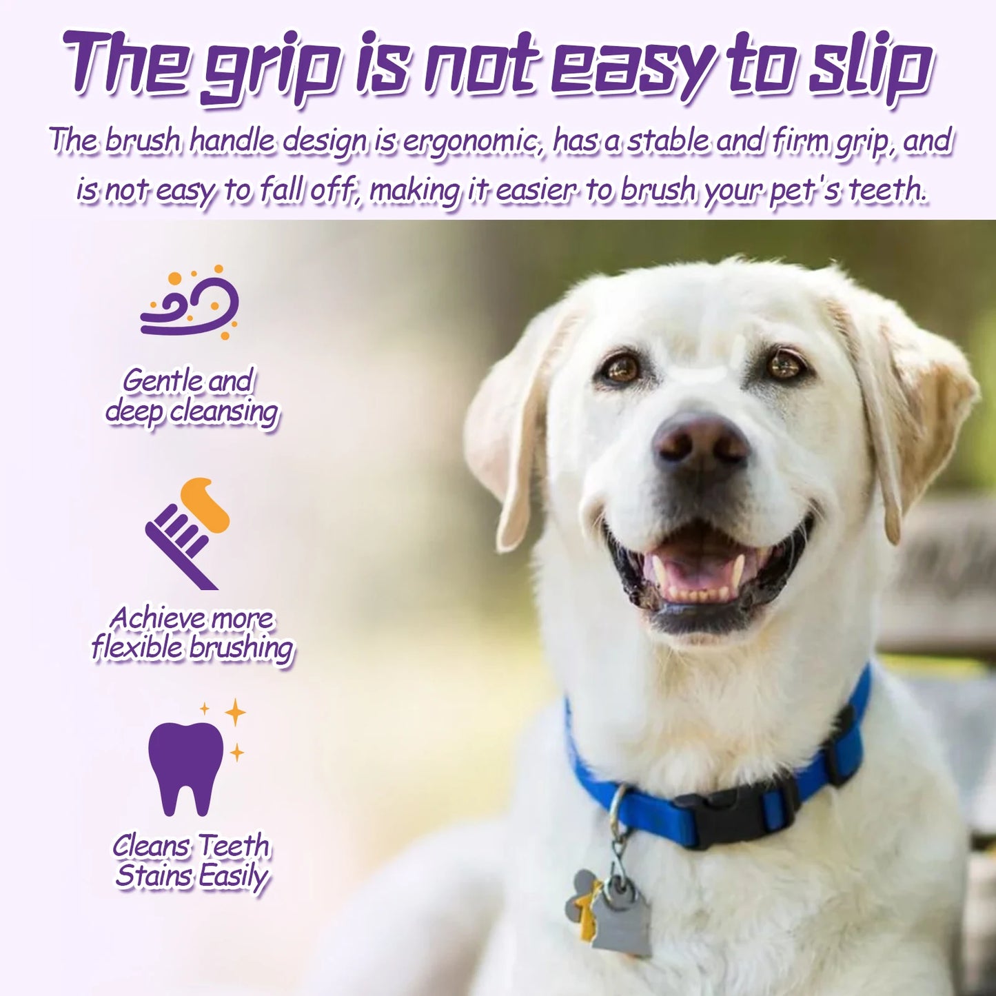 Pet Toothbrush For Oral Cleaning - Silicone, Soft