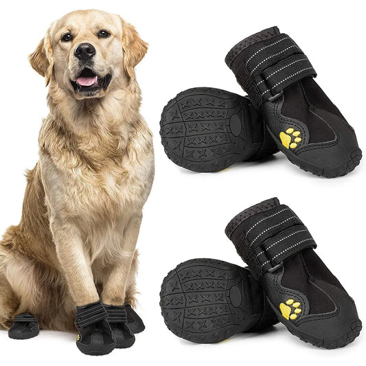 Reflective Waterproof Anti-Slip Rubber Dog Booties