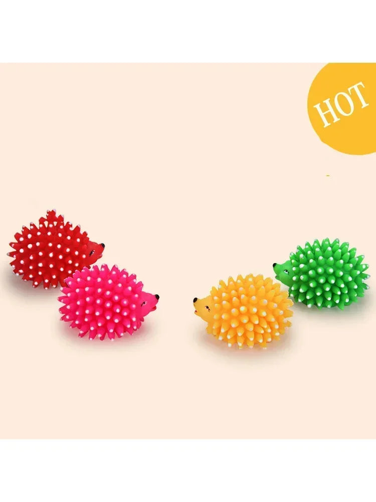 Rubber Hedgehog Toy For Small Dogs - Soft, Squeaky