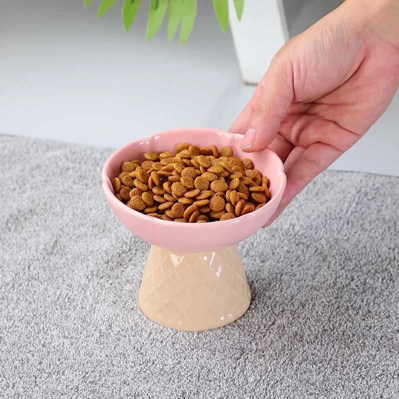Cute Elevated Ceramic Bowl For Small Pets