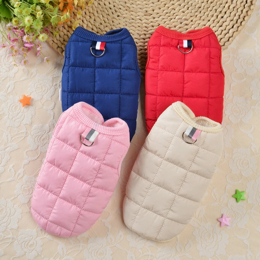 Warm Cotton Padded Windproof Vest Jacket For Dogs