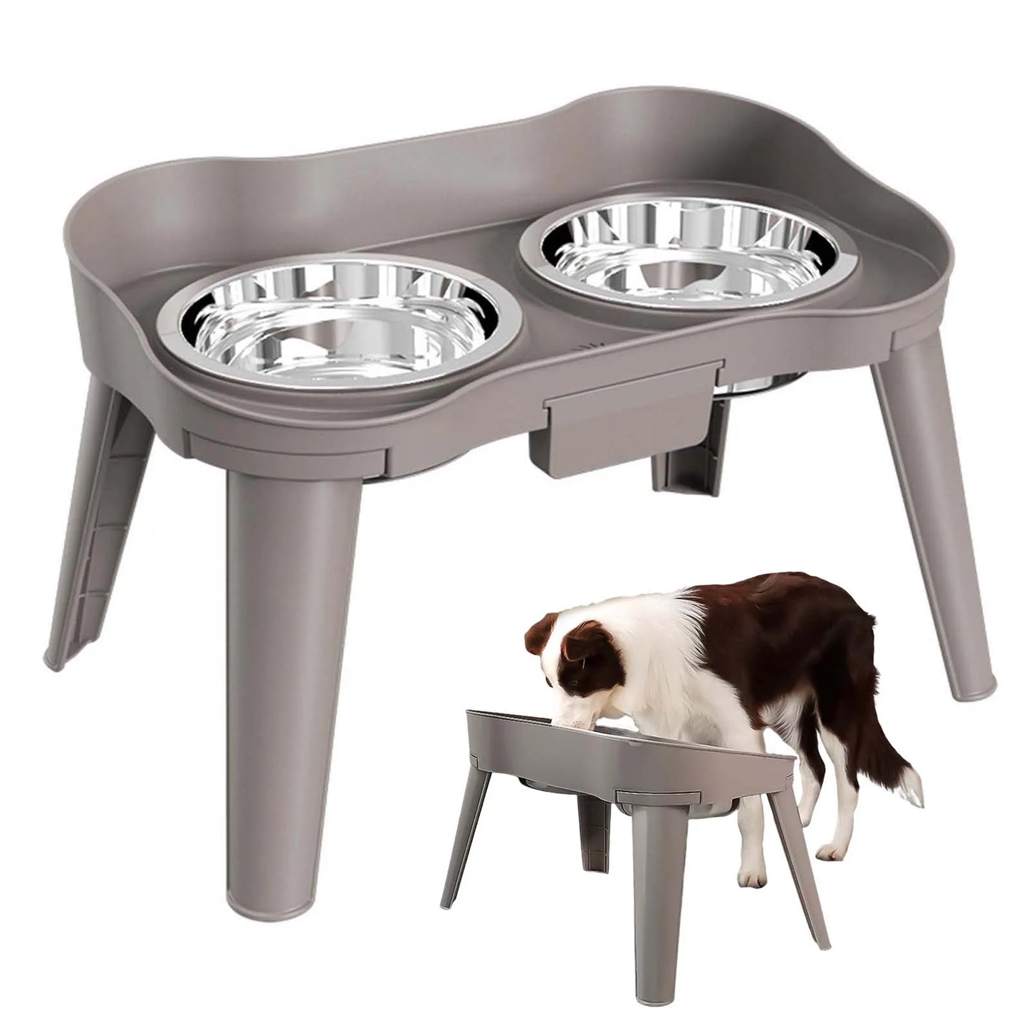 Raised Stand Elevated Pet Feeder - Improves Posture