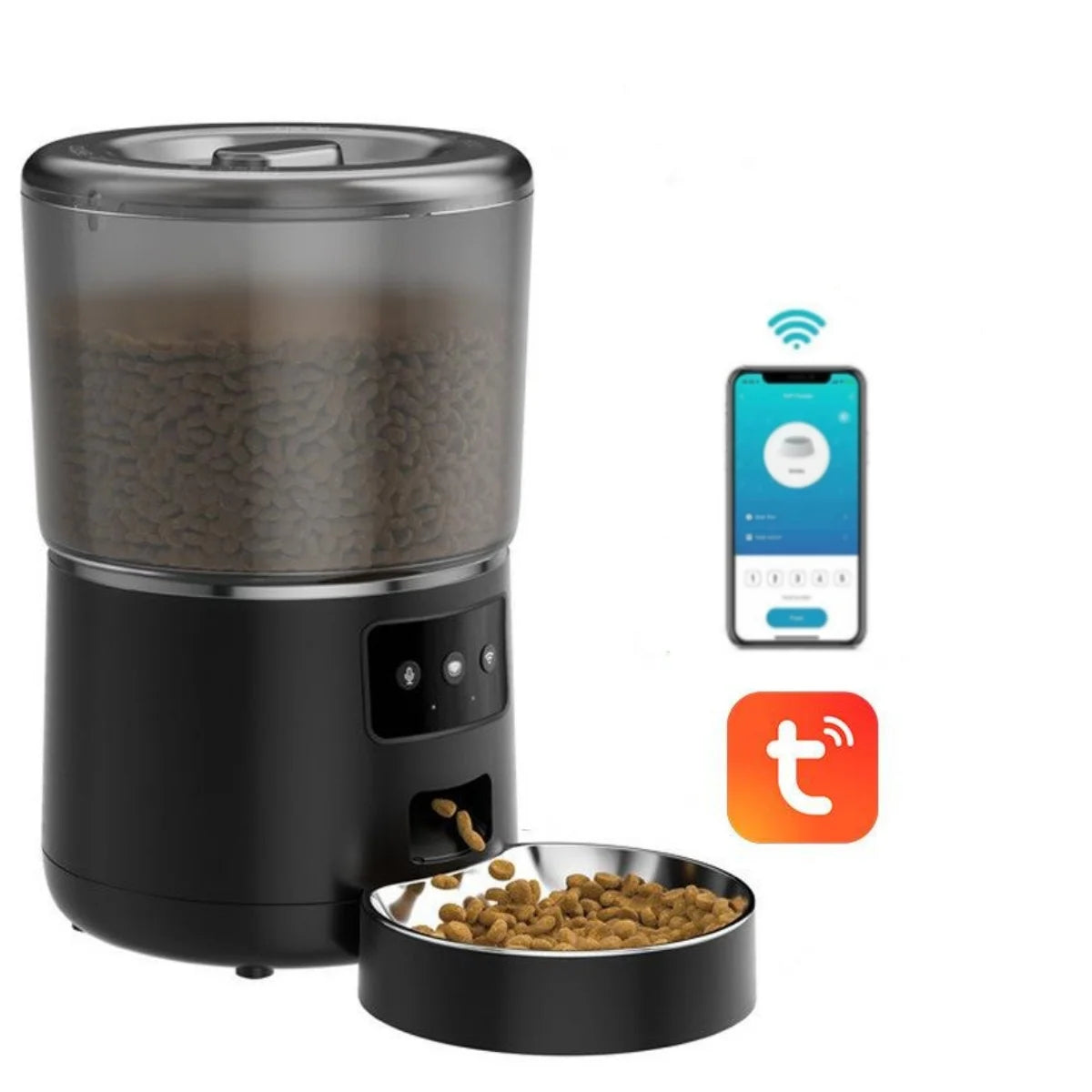Automatic Pet Feeder With Stainless Steel Bowl