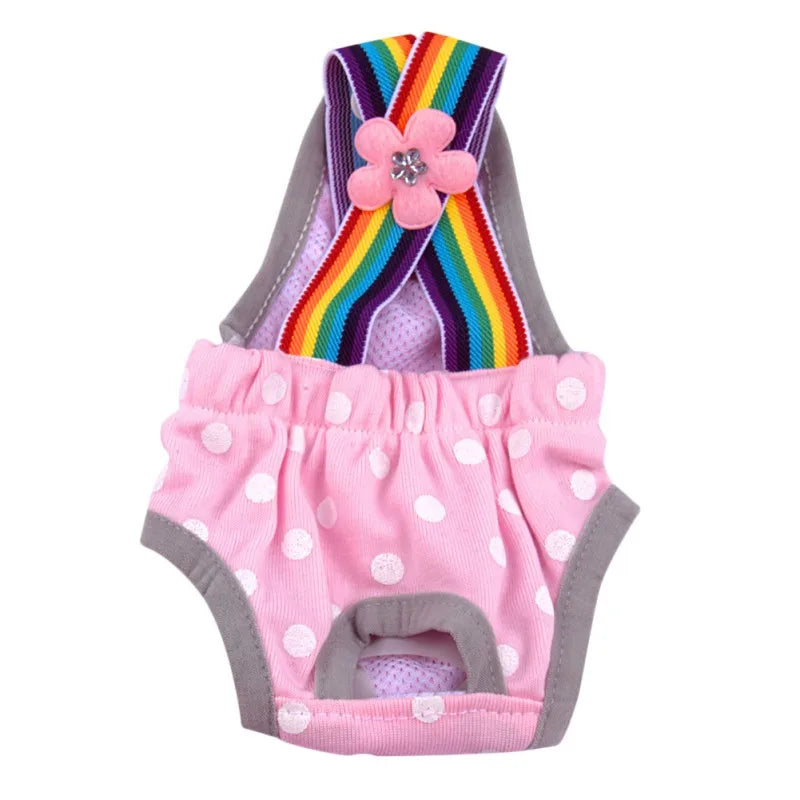 Washable Dots Design Diaper Shorts For Girl Dog