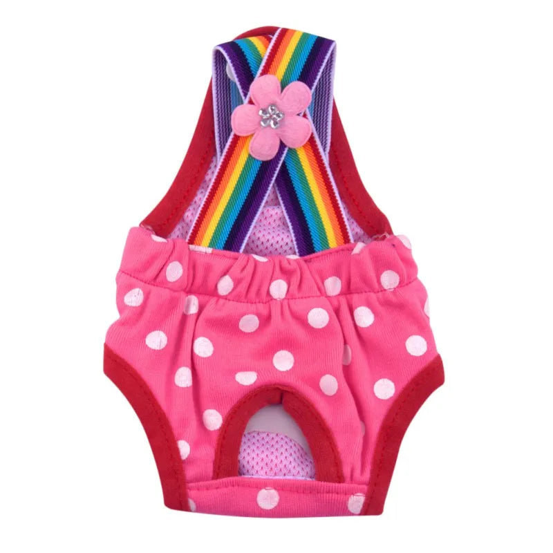 Washable Dots Design Diaper Shorts For Girl Dog