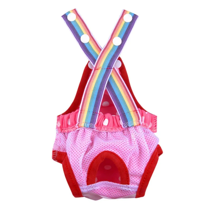 Washable Dots Design Diaper Shorts For Girl Dog