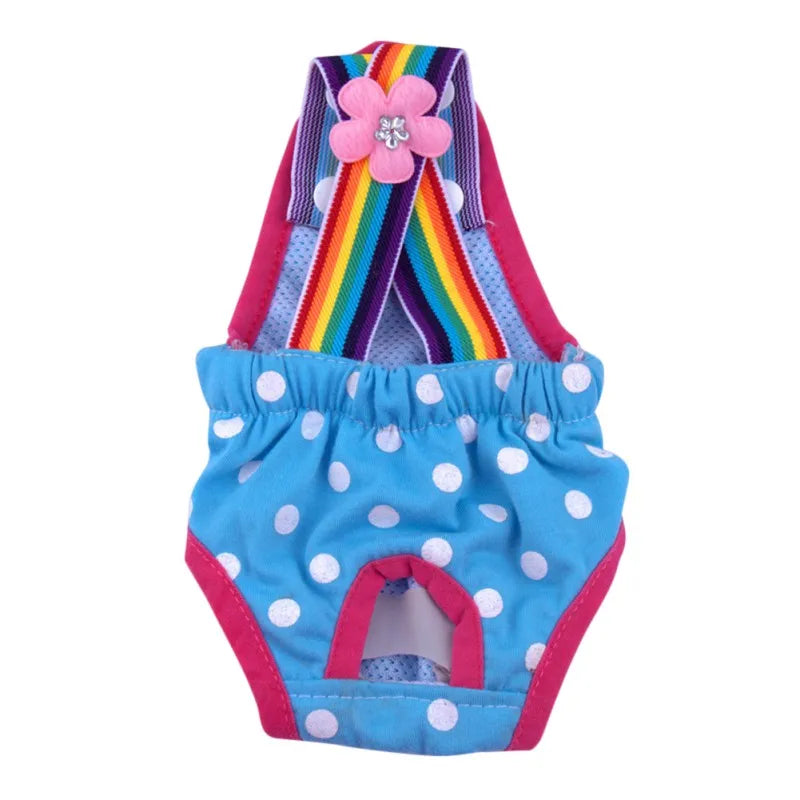 Washable Dots Design Diaper Shorts For Girl Dog