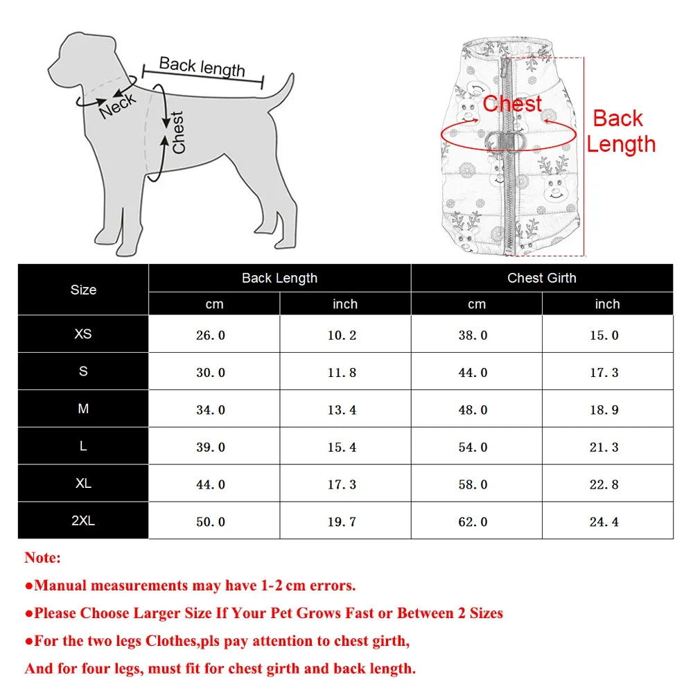 Snowman Print Christmas Dog Jacket For Winter