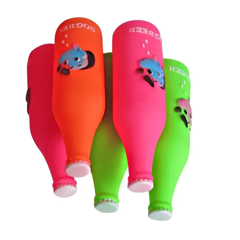 Silicone Beer Bottle Toy For Pets - Squeaky