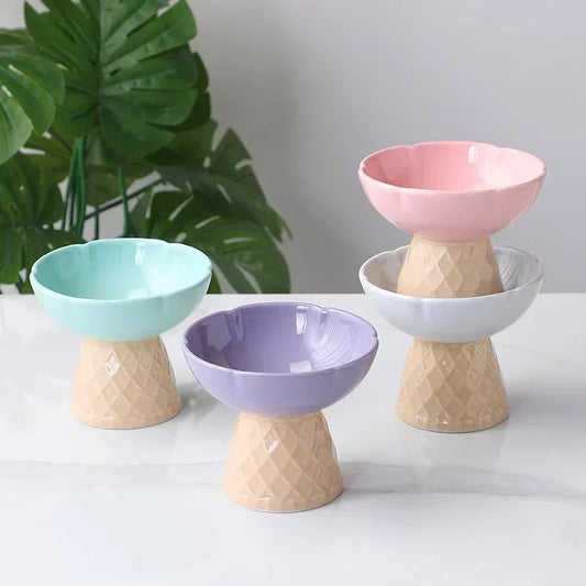 Cute Elevated Ceramic Bowl For Small Pets
