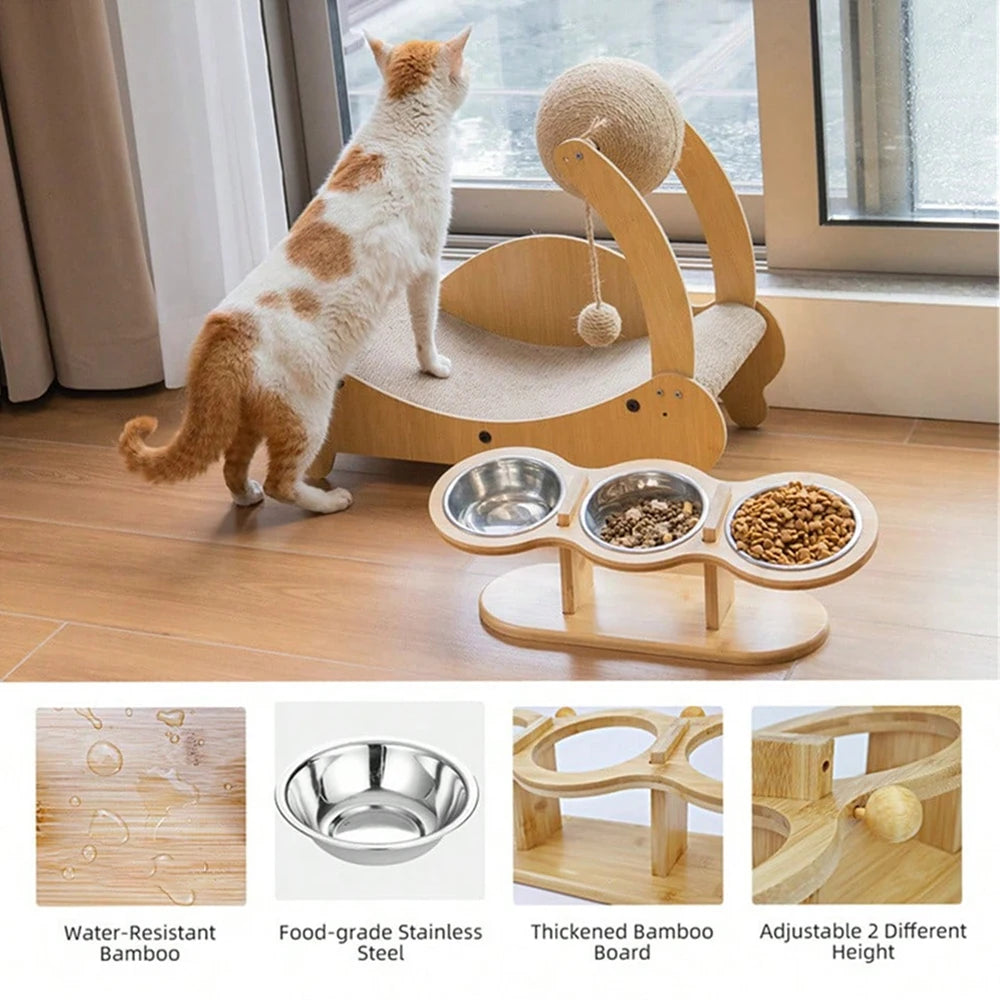 3 Bowls In 1 Feeder - 15-Degree Tilt