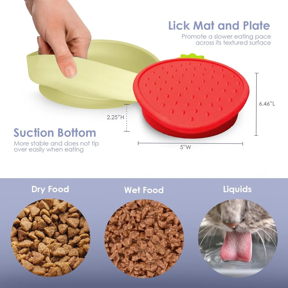 Flower-Shaped Silicone Pet Bowl For Small Pets