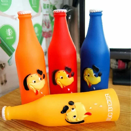 Silicone Beer Bottle Toy For Pets - Squeaky