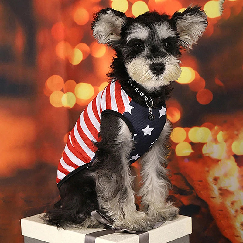 American Flag Pet Bandana Scarf With Adjustable Bow Tie