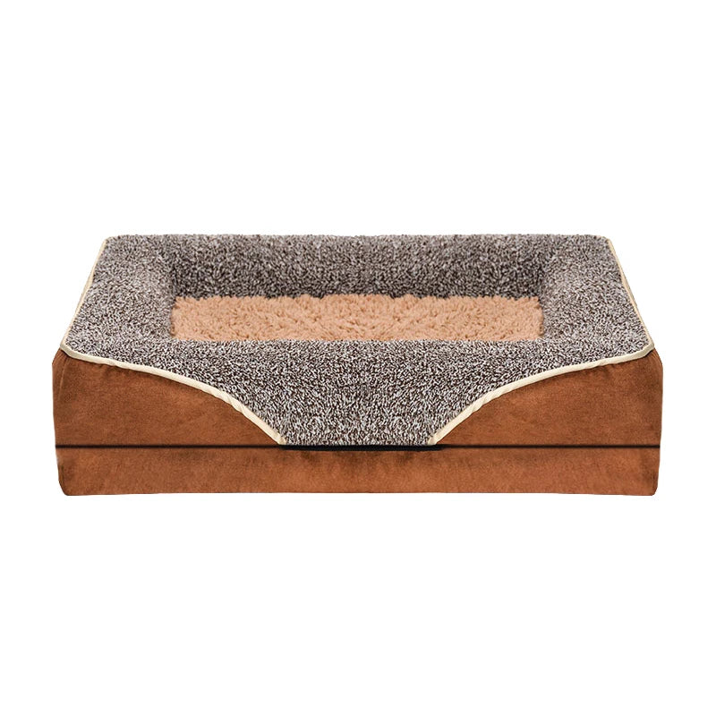 An Oversized Comfortable Pet Bed With Raised Edges