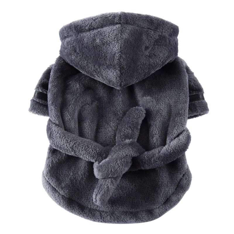 Small Pet Hooded Bathrobe - Soft, Drying, Cozy