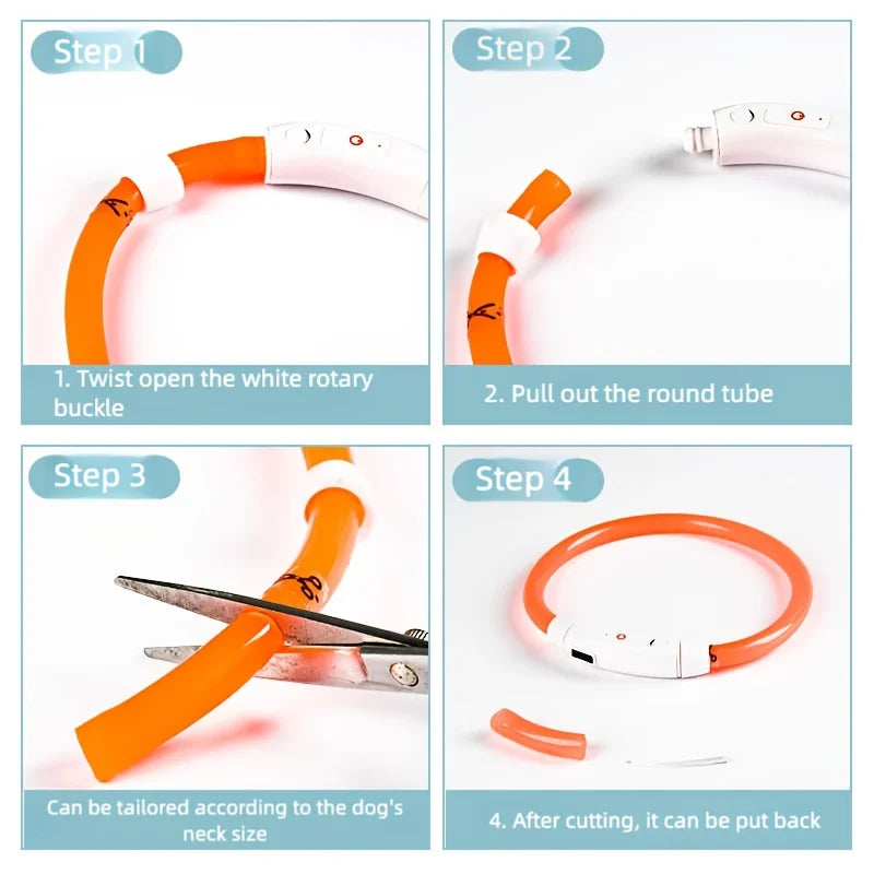 3 Mode Adjustable Glowing Dog Collar - Rechargeable