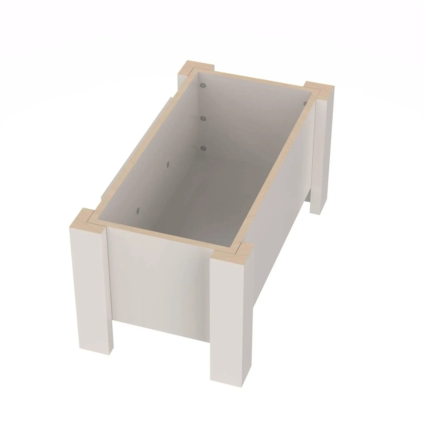 Elevated Double Dog Bowl Stand With Internal Storage