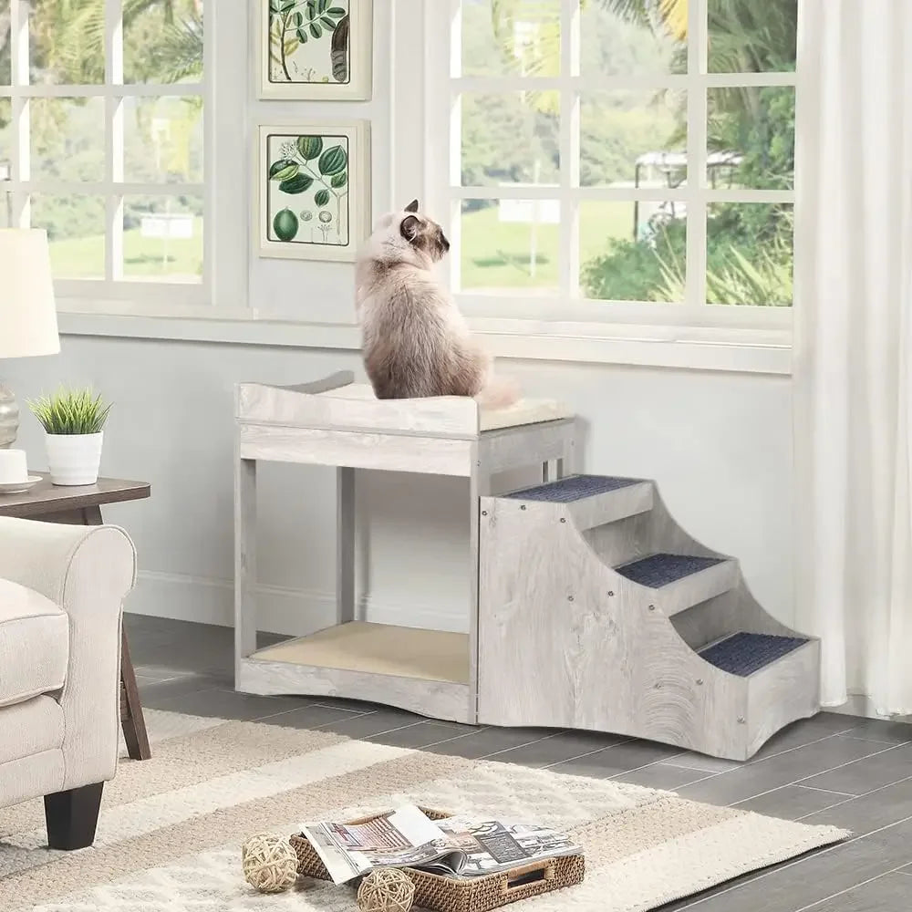 Pet Bunk Bed With Cushion - Removable Steps