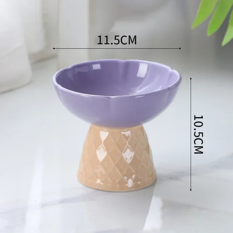 Cute Elevated Ceramic Bowl For Small Pets