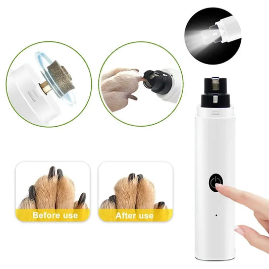 Electric Dog Nail Clippers - Rechargeable, LED Light