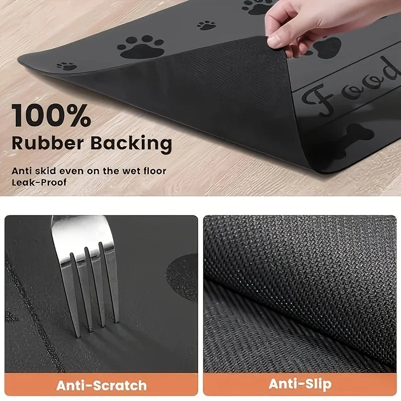 Rubber Absorbent Pet Placemat - Waterproof, Quick Dry
